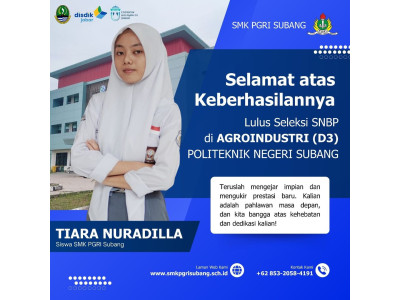 TIARA NURADILLA Program Studi AGROINDUSTRI Di Perguruan Tinggi POLIKTEKNIK NEGERI SUBANG