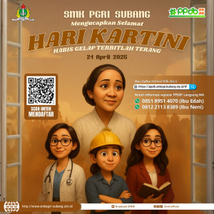 Segenap civitas akademika SMK PGRI Subang mengucapkan Selamat Hari Kartini, 21 April 2025